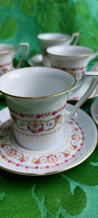 ⚜️ Set juego Tazas Café Porcelana Art Déco Bavaria