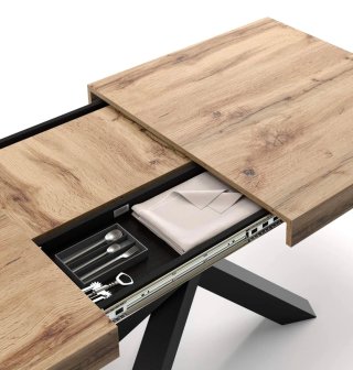 Mesa comedor extensible madera y metal