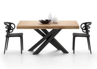 Mesa comedor extensible madera y metal