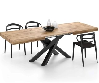 Mesa comedor extensible madera y metal