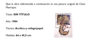Obra Original César Manrique. Año: 1984.