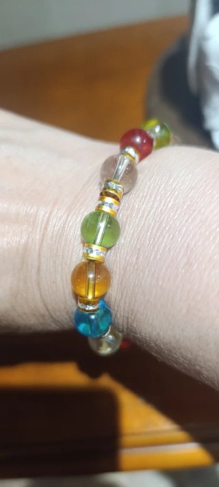 Pulsera de cristal multicolor