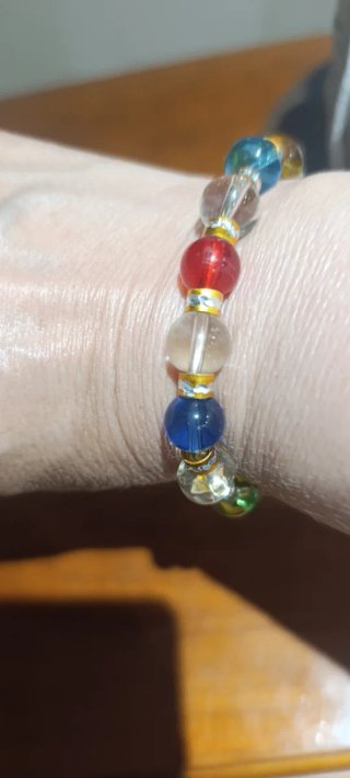 Pulsera de cristal multicolor