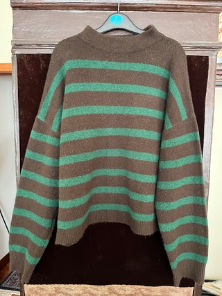 Jersey rayas verde y marrón talla M