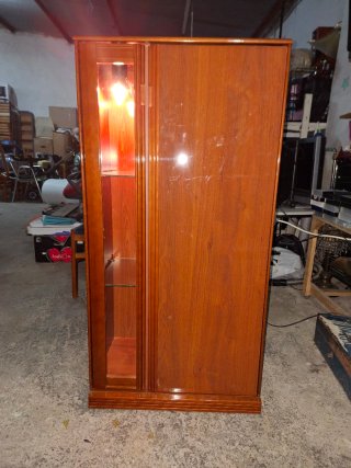 Armario Vitrina Madera y Cristal