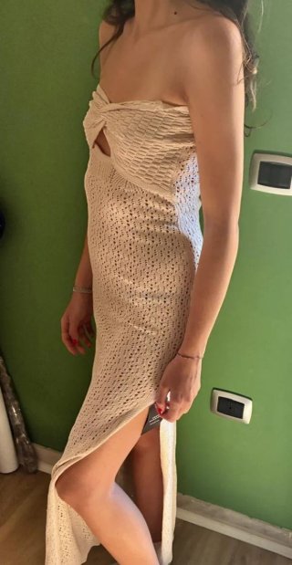 Abito lungo beige