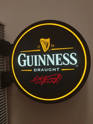 Cartel led Guinness Draught, doble cara + mando