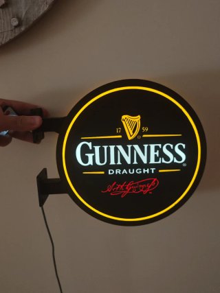 Cartel led Guinness Draught, doble cara + mando