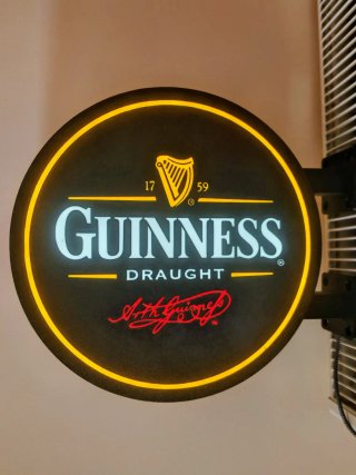 Cartel led Guinness Draught, doble cara + mando