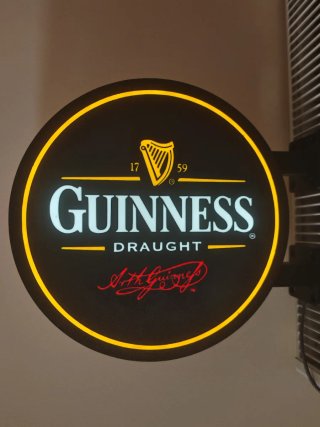 Cartel led Guinness Draught, doble cara + mando