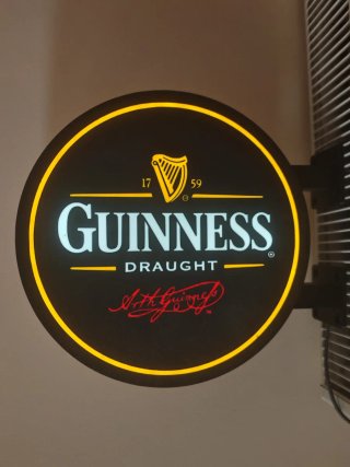 Cartel led Guinness Draught, doble cara + mando