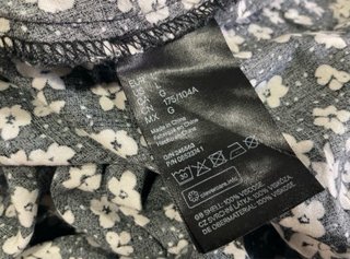Vestido H&M floral negro y blanco