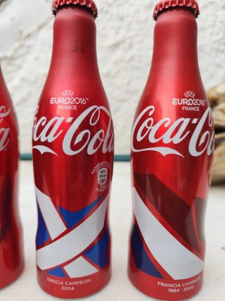 Lote 5 Botellas Coca-Cola Euro 2016 LLENAS