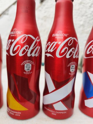 Lote 5 Botellas Coca-Cola Euro 2016 LLENAS