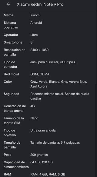 Xiaomi Redmi Note 9 pro