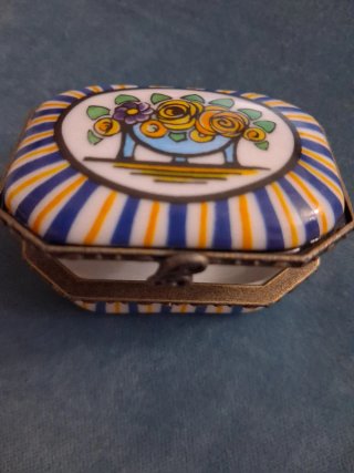 Cajita Joyero Porcelana Diseño Retro Vintage