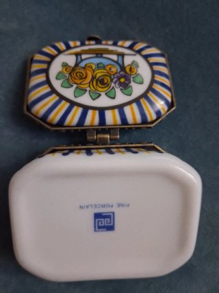Cajita Joyero Porcelana Diseño Retro Vintage