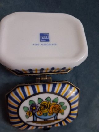 Cajita Joyero Porcelana Diseño Retro Vintage