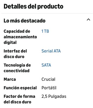 SSD Crucial BX500 1TB SATA 2.5