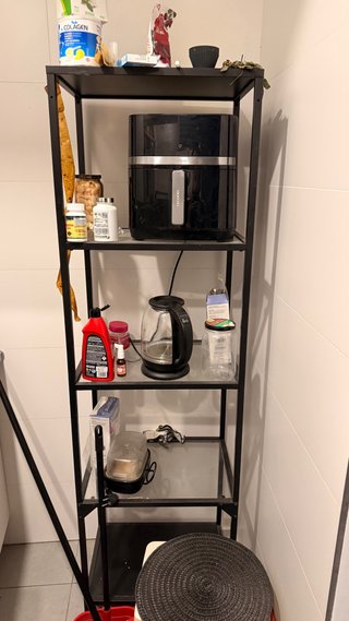 Estantería metálica y vidrio multiusos