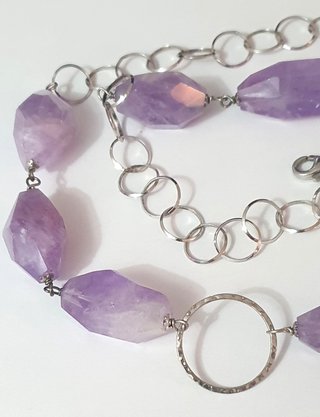 Collana con pietre Ametista e Argento 925
