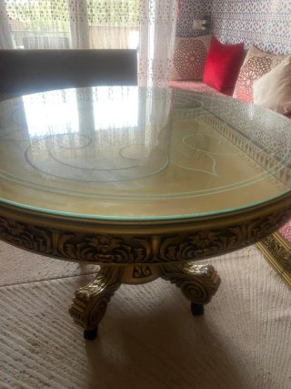 Sofá marroquí tela, cristal y madera