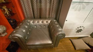 Sillón Chester 1 Plaza Piel Sintética Plata