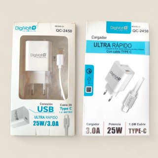 Cargador DigiVolt QC-2450 Ultra Rápido USB-C