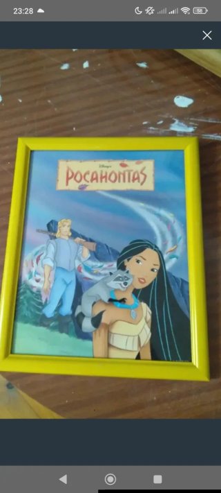 Cuadro Disney Pocahontas Marco Amarillo