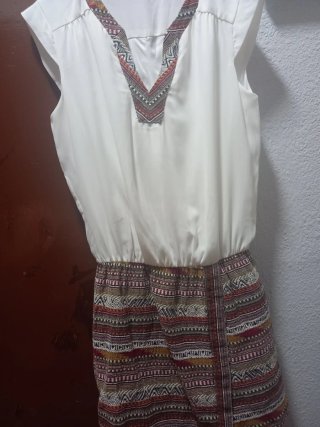 Vestido mini talla 40 blanco y multicolor
