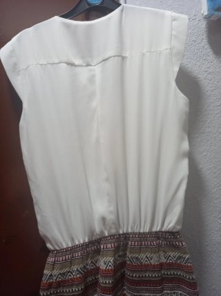 Vestido mini talla 40 blanco y multicolor