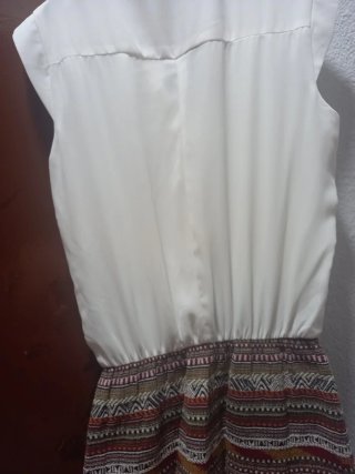 Vestido mini talla 40 blanco y multicolor