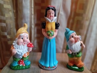 Statuette "7 Nani e Biancaneve" Ceramica
