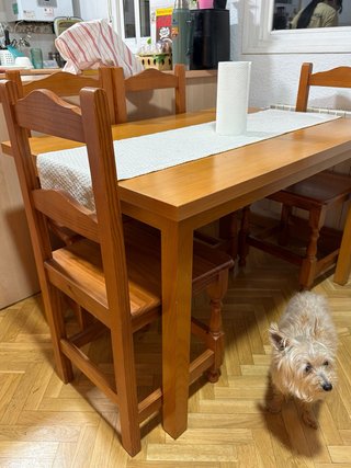 Mesa de madera con 4 sillas