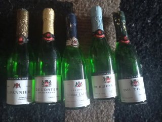 5 mini bottiglie di Champagne da collezione