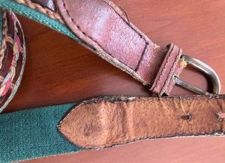Cinturón Massimo Dutti trenzado marrón y verde