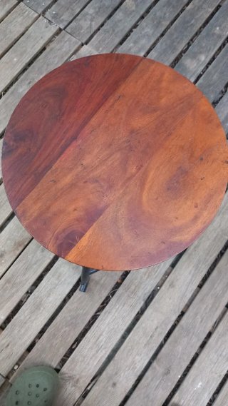 Taburete diseño forja y madera