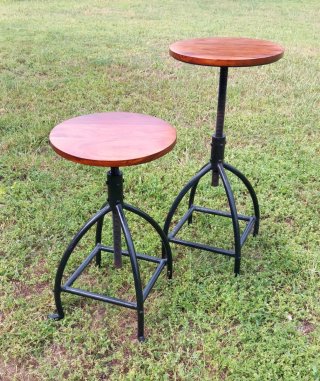 Taburete diseño forja y madera