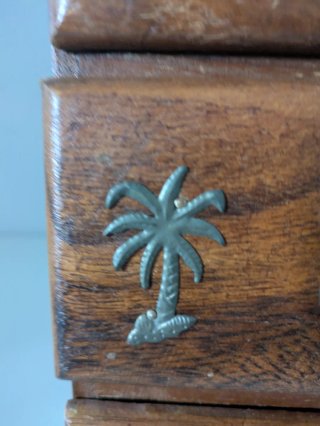 Joyero Madera Pequeño Elefantes Palmeras