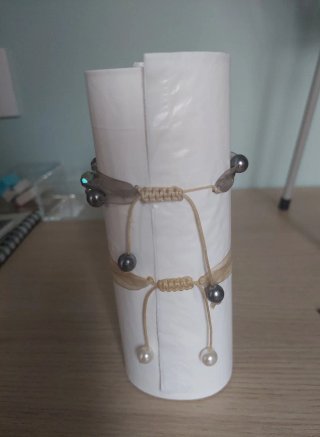 2 Pulseras organza perlas y cristal Vintage