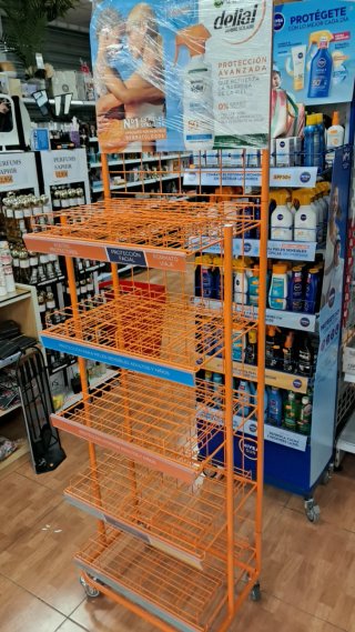 Expositor Garnier Delial Cremas Solares Naranja