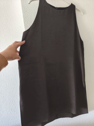 Top gris Massimo Dutti Marrón Talla M