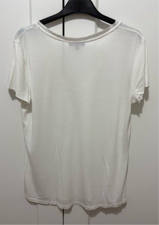 Camiseta Massimo Dutti Blanca V-Neck
