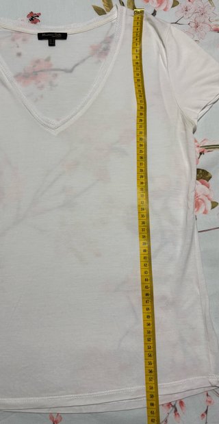 Camiseta Massimo Dutti Blanca V-Neck