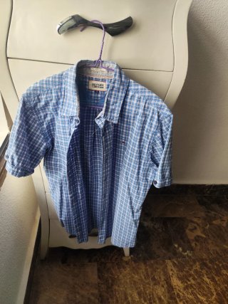 Camisa Tommy Hilfiger Cuadros Azul Talla S