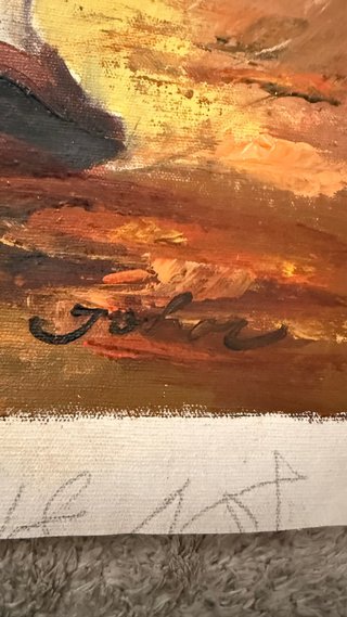 Pintura al óleo antigua de tauromaquia