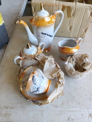 Juego té/café porcelana japonesa vintage