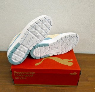 Sneakers in pelle Puma Karmen, azzurro/bianco, 42