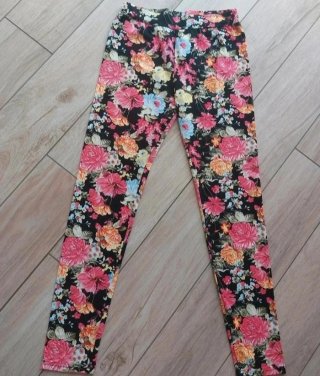 2 Leggings elasticizzati fantasia taglia M
