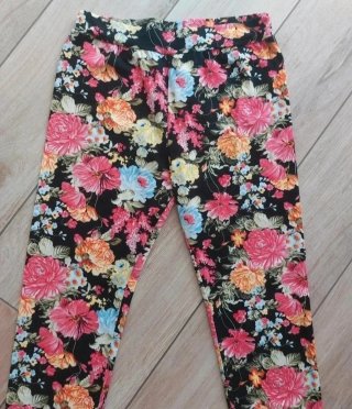 2 Leggings elasticizzati fantasia taglia M